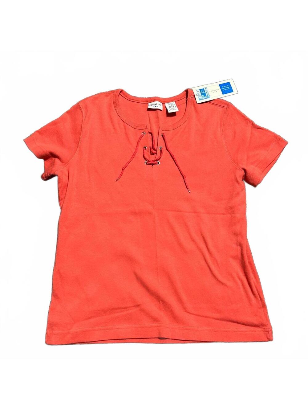 NWT Covington 2000s Casual T Shirt with lace Up Detail Size M Petite